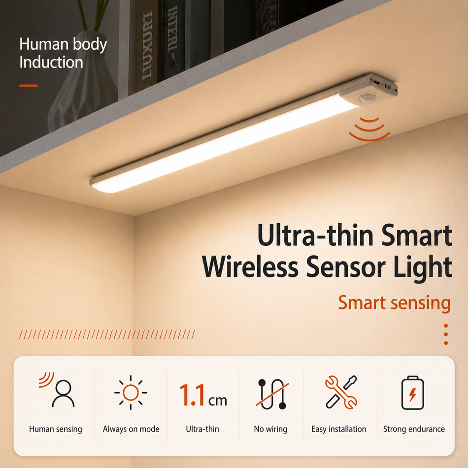 Rechargeable LED Motion Sensor Cabinet Light – Wireless Under-Cabinet Light