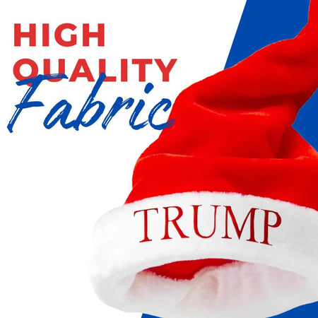 Trump Presidential Santa Hats - Embroidered Designs of Current Presidential Candidates - Perfect for Holiday Parties, and Events - Infinity Beyond Crafts