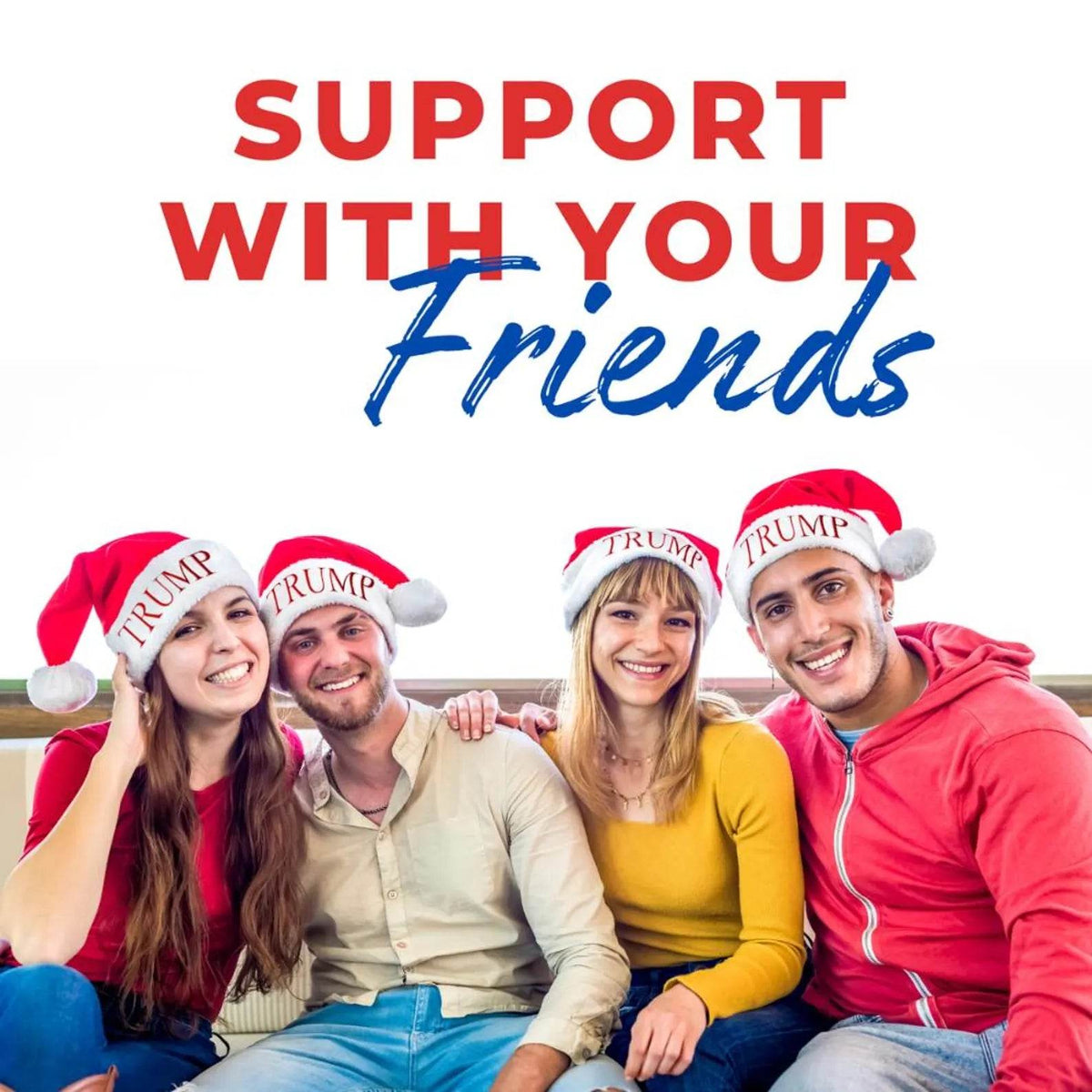 Trump Presidential Santa Hats - Embroidered Designs of Current Presidential Candidates - Perfect for Holiday Parties, and Events - Infinity Beyond Crafts