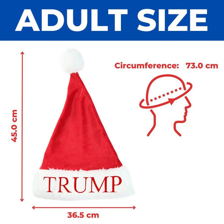 Trump Presidential Santa Hats - Embroidered Designs of Current Presidential Candidates - Perfect for Holiday Parties, and Events - Infinity Beyond Crafts