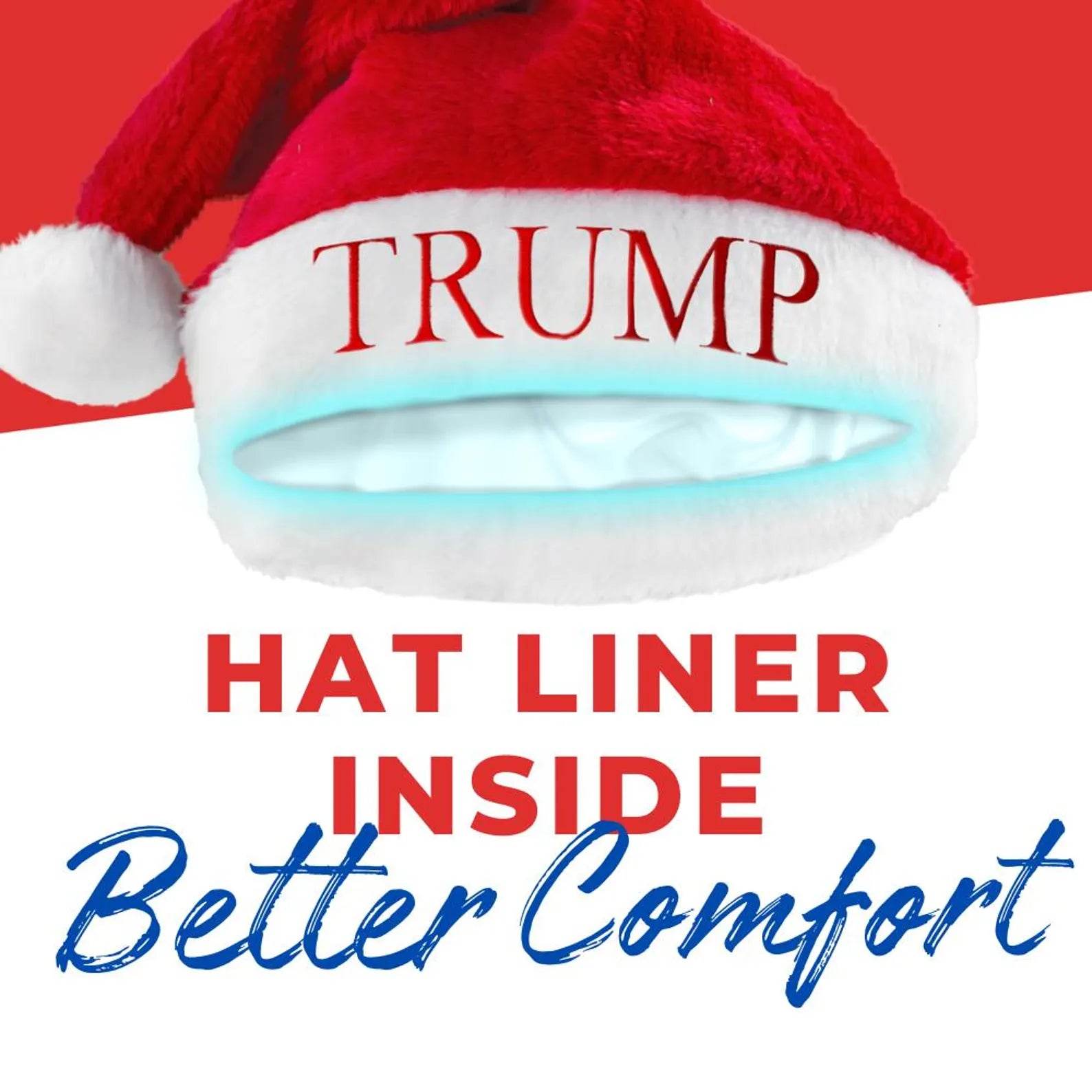Trump Presidential Santa Hats - Embroidered Designs of Current Presidential Candidates - Perfect for Holiday Parties, and Events - Infinity Beyond Crafts