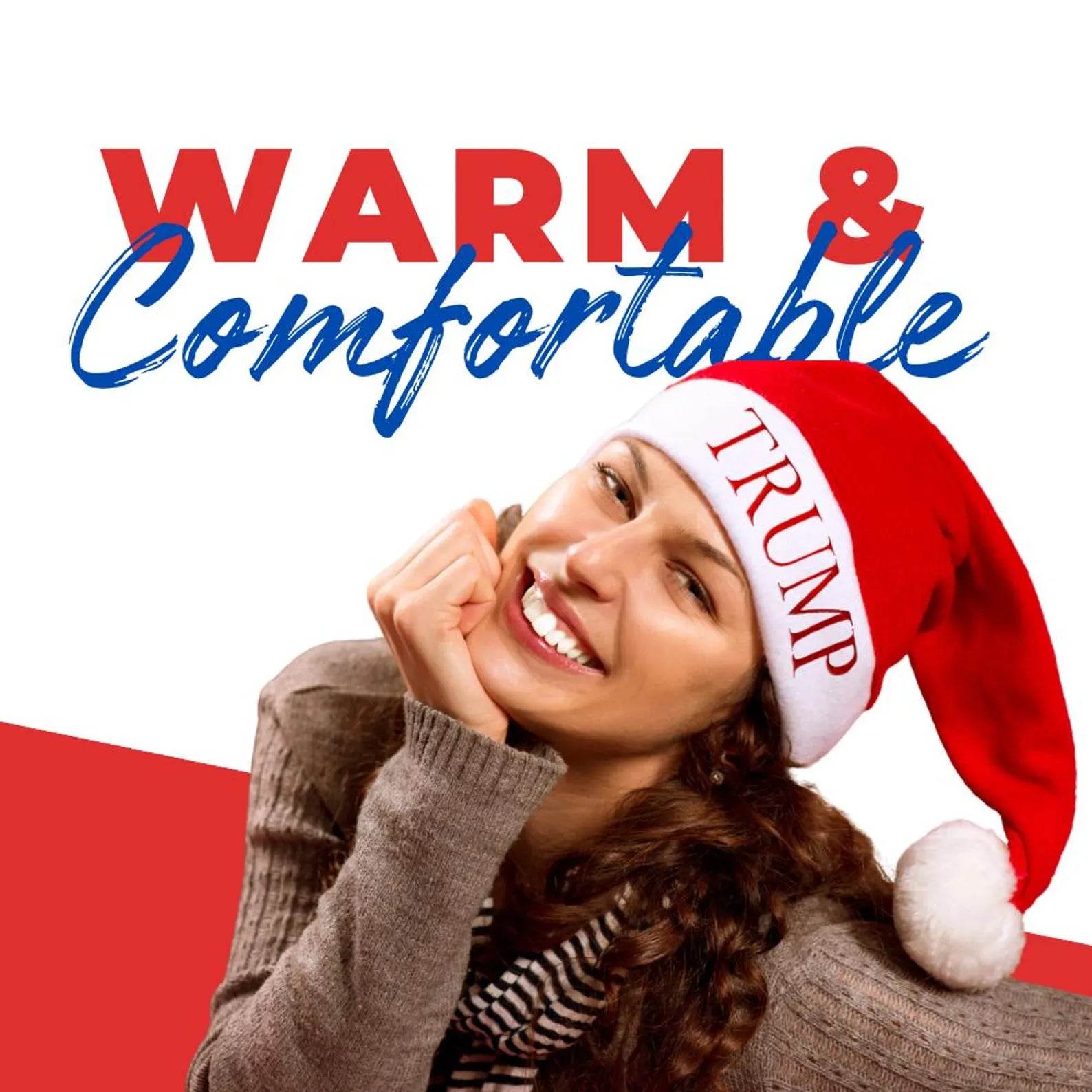 Trump Presidential Santa Hats - Embroidered Designs of Current Presidential Candidates - Perfect for Holiday Parties, and Events - Infinity Beyond Crafts