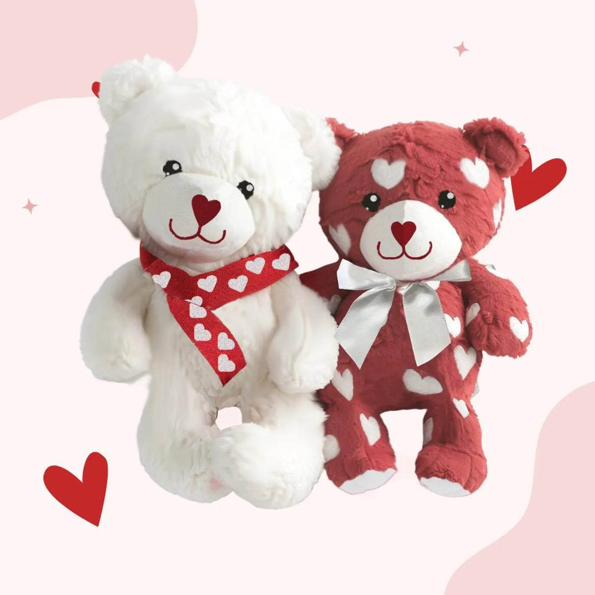 2-Pack Romantic Bears Decorations Premium Gift Box with Carrying Handle - Perfect Christmas, Valentine, Birth day Gift for Family & Friends - Infinity Beyond Crafts