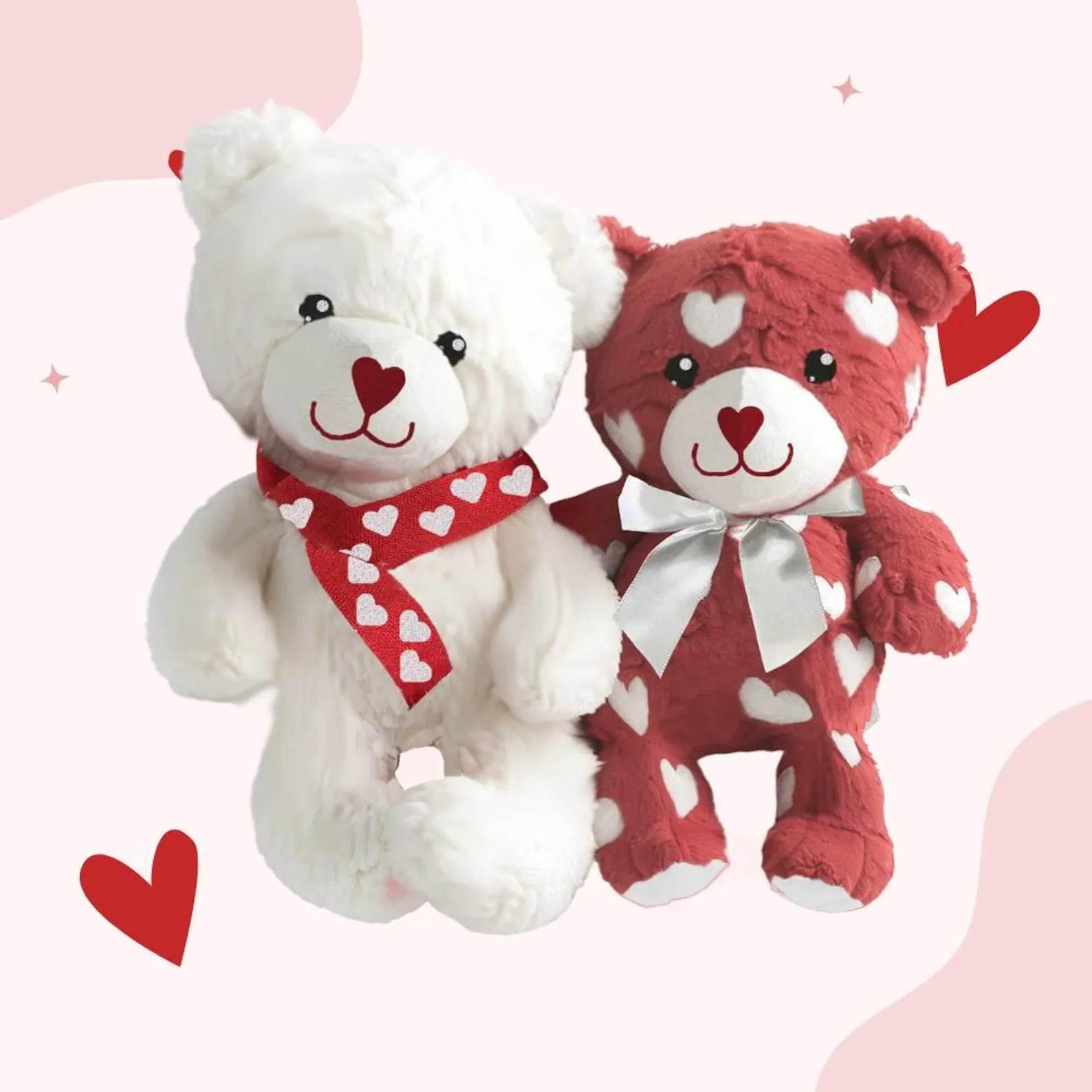 2-Pack Romantic Bears Decorations Premium Gift Box with Carrying Handle - Perfect Christmas, Valentine, Birth day Gift for Family & Friends - Infinity Beyond Crafts