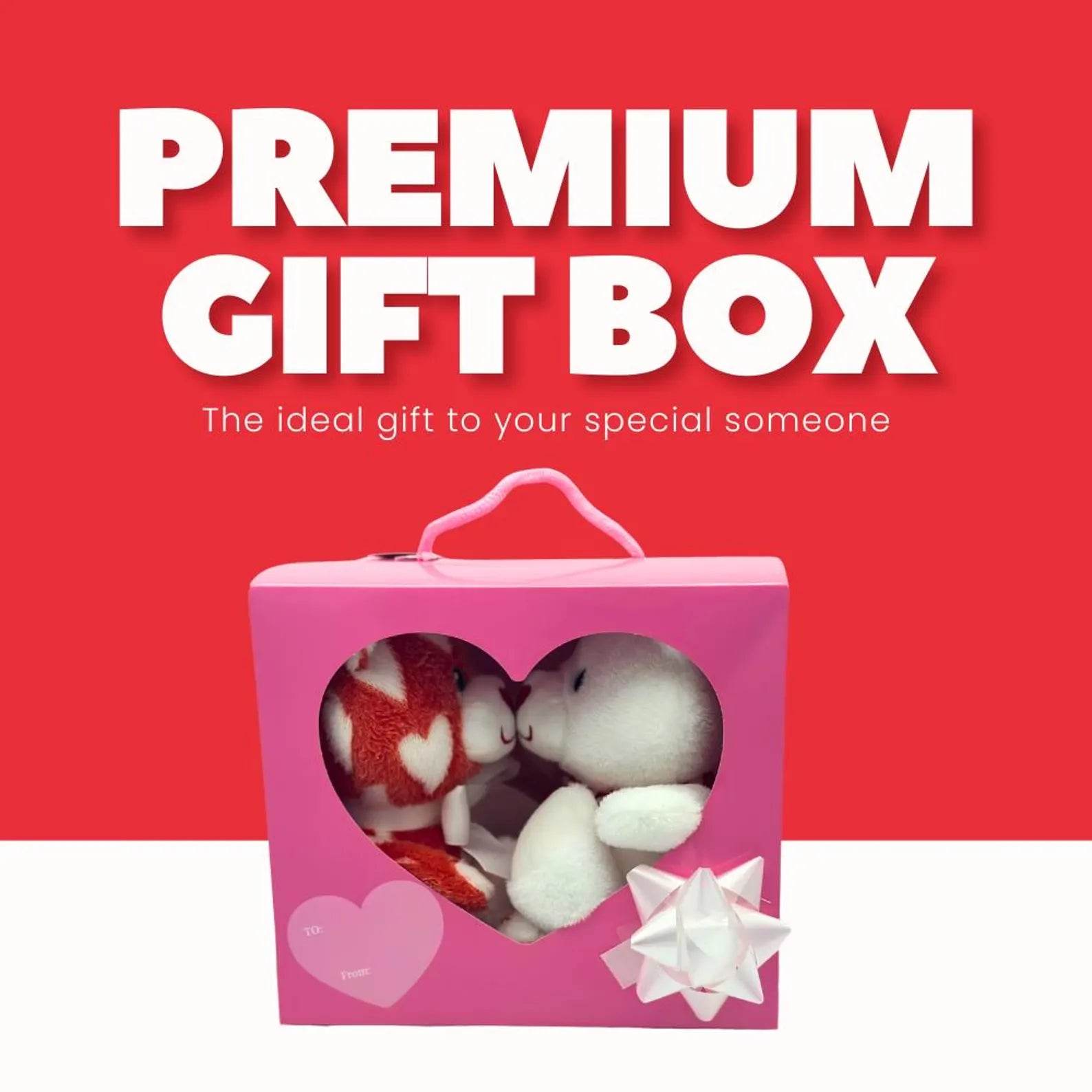 2-Pack Romantic Bears Decorations Premium Gift Box with Carrying Handle - Perfect Christmas, Valentine, Birth day Gift for Family & Friends - Infinity Beyond Crafts