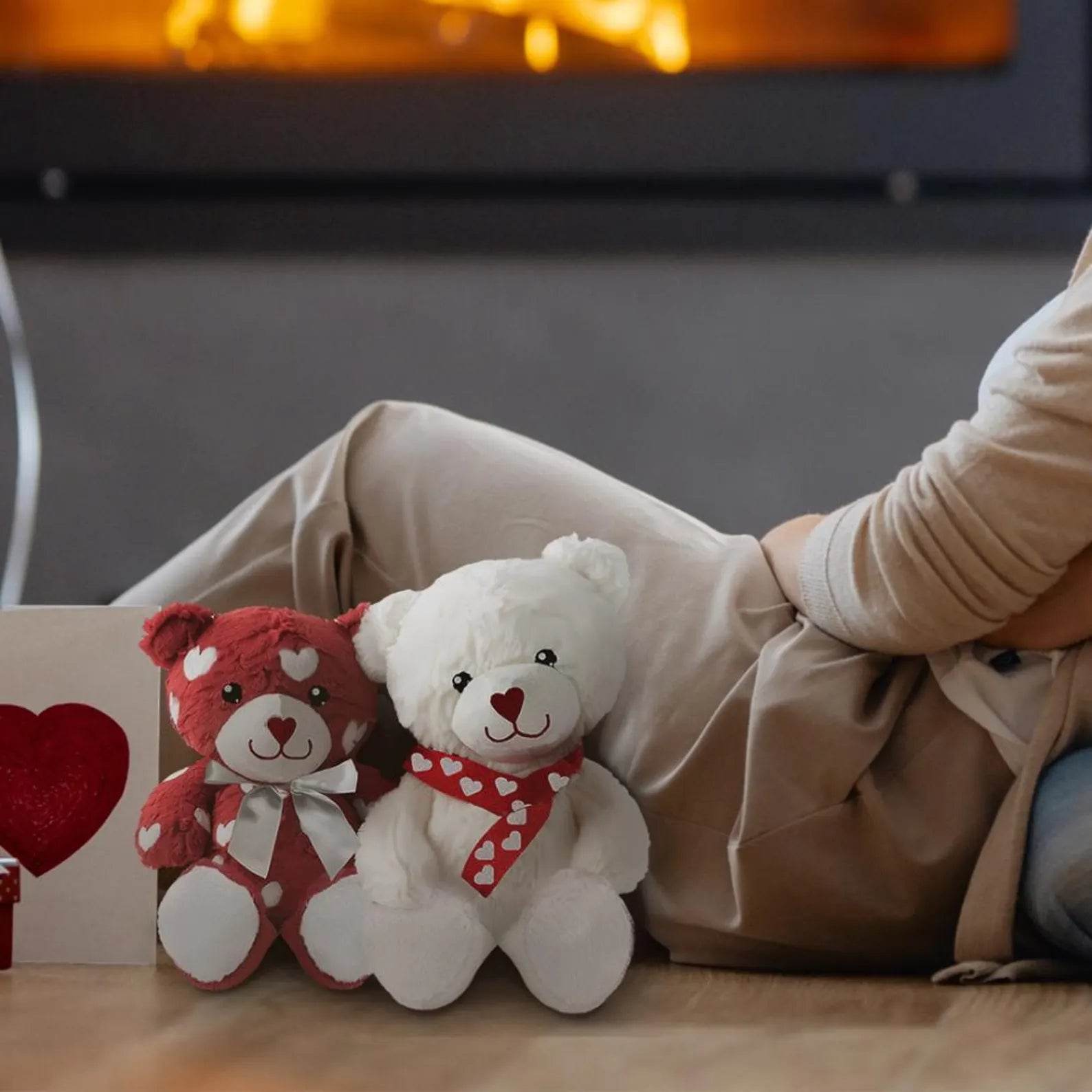 2-Pack Romantic Bears Decorations Premium Gift Box with Carrying Handle - Perfect Christmas, Valentine, Birth day Gift for Family & Friends - Infinity Beyond Crafts