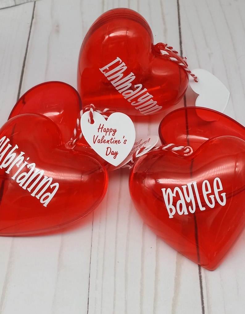 Gifts for classroom, under 3, Personalized gift, heart shaped candy containers, candy filled container, bulk gifts, teacher, friend - Infinity Beyond Crafts