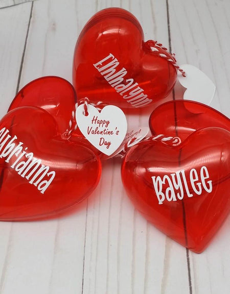 Gifts for classroom, under 3, Personalized gift, heart shaped candy containers, candy filled container, bulk gifts, teacher, friend - Infinity Beyond Crafts