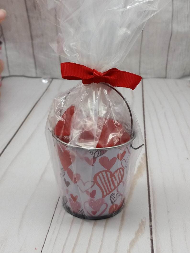 Classroom valentines, candy bucket, pail, Personalized gift, candy filled container, bulk gifts, teacher, friend, Valentine’s Day, under2 - Infinity Beyond Crafts