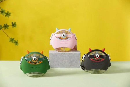 Coco Monster Round Cup Children's Water Bottle – Personalizable and Customizable, Includes Lanyard, Canteen Design for School & Daily Use - Infinity Beyond Crafts