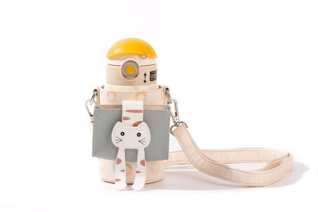 Cocosmile Insulated Water Bottle with Zipper Pouch – Easy Open Button, Carrying Lanyard, Food Grade Stainless Steel, Keep Drinks Hot or Cold - Infinity Beyond Crafts