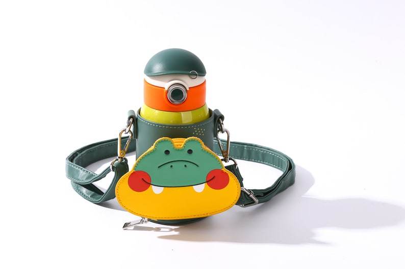 Cocosmile Insulated Water Bottle with Zipper Pouch – Easy Open Button, Carrying Lanyard, Food Grade Stainless Steel, Keep Drinks Hot or Cold - Infinity Beyond Crafts