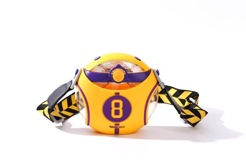 Number 8 jersey Round Cup Children's Water Bottle – Personalizable and Customizable, Includes Lanyard, Canteen Design for School & Daily Use - Infinity Beyond Crafts