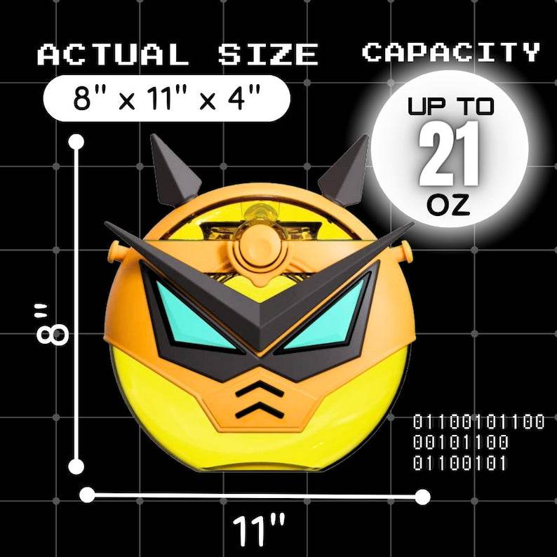 Robot Round Cup Children's Water Bottle – Personalizable and Customizable, Lanyard and Case, Durable Canteen Design for School & Activities - Infinity Beyond Crafts