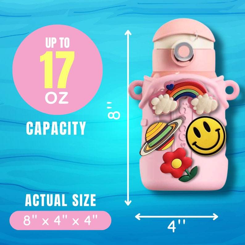 Cocosmile Fun Charm Thermal Insulated Water Bottle with Sleeve – Stainless Steel, Durable Design, Easy to Carry, Keeps Drinks Hot or Cold - Infinity Beyond Crafts