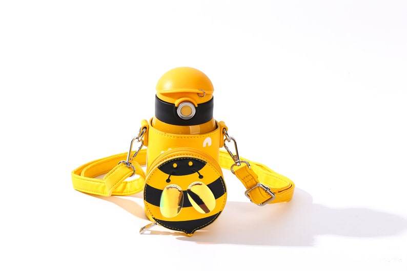 Cocosmile Insulated Water Bottle with Zipper Pouch – Easy Open Button, Carrying Lanyard, Food Grade Stainless Steel, Keep Drinks Hot or Cold - Infinity Beyond Crafts