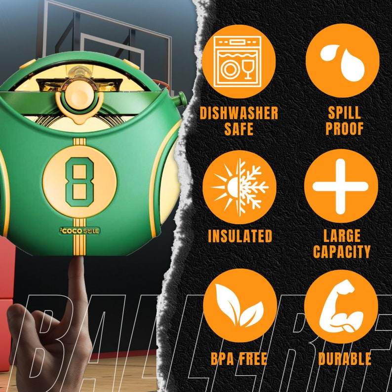 Number 8 jersey Round Cup Children's Water Bottle – Personalizable and Customizable, Includes Lanyard, Canteen Design for School & Daily Use - Infinity Beyond Crafts