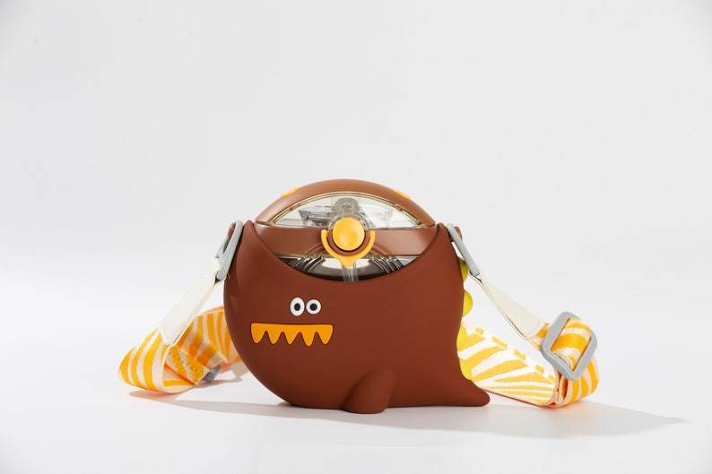 Dinosaur Straw Round Cup Children's Water Bottle – Personalizable and Customizable, Includes Lanyard, Canteen Design for School & Daily Use - Infinity Beyond Crafts