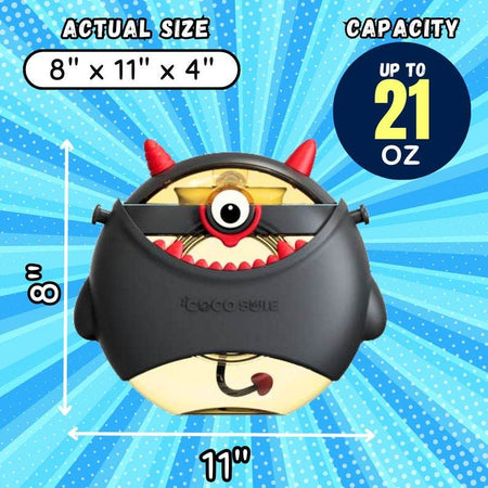 Coco Monster Round Cup Children's Water Bottle – Personalizable and Customizable, Includes Lanyard, Canteen Design for School & Daily Use - Infinity Beyond Crafts