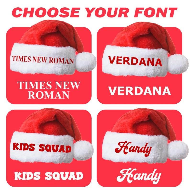 Santa hat, holiday gift, Customizable Personalized Embroidered Hat, Christmas, Kids, Adults, Seniors - Infinity Beyond Crafts