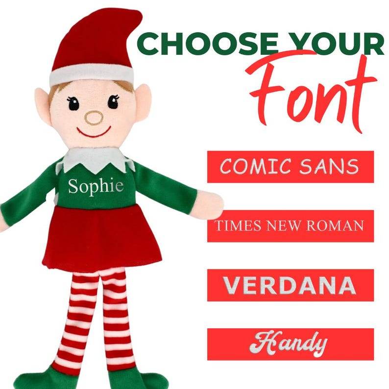 Personalized Christmas Elfs Vynal Lettering on Christmas Elf for Family - Gift for Loved Ones, Friends & Family - Adult - Infinity Beyond Crafts