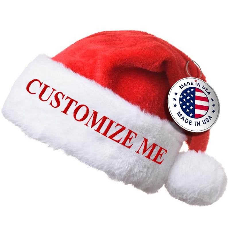 Santa hat, holiday gift, Customizable Personalized Embroidered Hat, Christmas, Kids, Adults, Seniors - Infinity Beyond Crafts