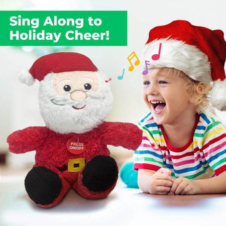 Customizable Plush Christmas Elf Singing Toy 8.5-Inch - Christmas Holiday Musical Companion, Play Songs Simple Button Press, Home Décor Gift - Infinity Beyond Crafts