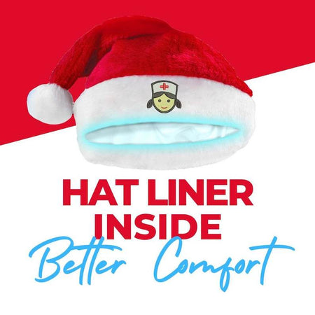 Christmas Nurse Santa Hat – Comfortable Holiday Hat for Nurses, Doctors & Healthcare Workers – Perfect for Christmas Parties, Medical Gifts - Infinity Beyond Crafts