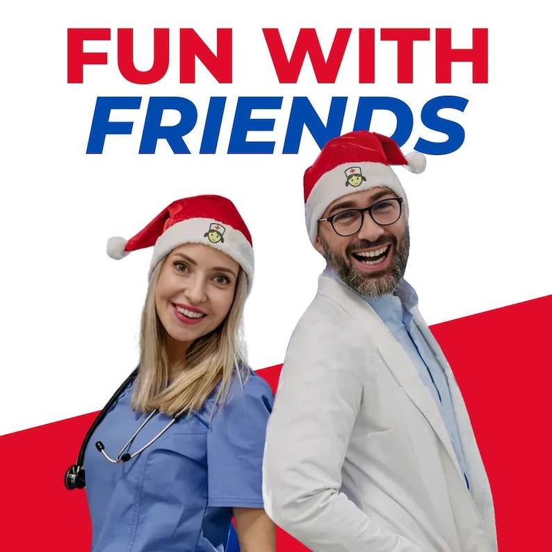 Christmas Nurse Santa Hat – Comfortable Holiday Hat for Nurses, Doctors & Healthcare Workers – Perfect for Christmas Parties, Medical Gifts - Infinity Beyond Crafts