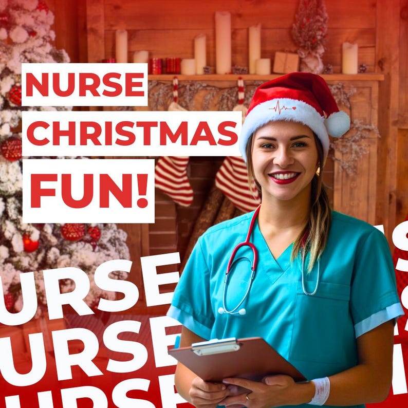 Pulse Medical Christmas Santa Hat - Comfortable Cute Holiday Hat for Nurses Doctors & Healthcare Workers - Infinity Beyond Crafts