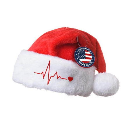 Pulse Medical Christmas Santa Hat - Comfortable Cute Holiday Hat for Nurses Doctors & Healthcare Workers - Infinity Beyond Crafts