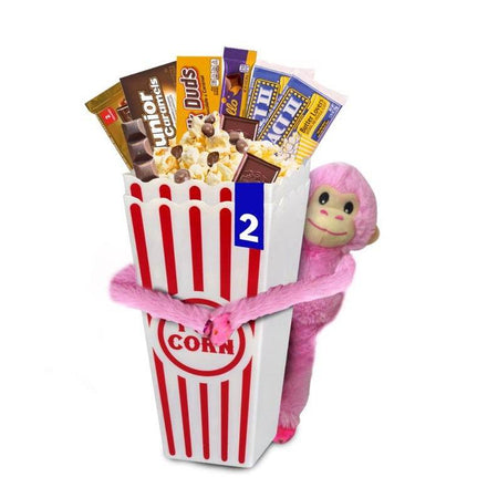 Movie Night Popcorn & Candy Gift Basket - Perfect Valentine’s Day Treat for a Cozy, Fun Evening at Home or the Theater with Loved Ones - Infinity Beyond Crafts