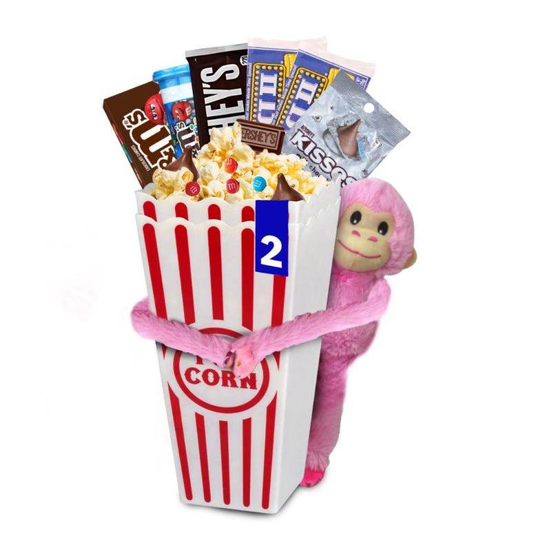 Movie Night Popcorn & Candy Gift Basket - Perfect Valentine’s Day Treat for a Cozy, Fun Evening at Home or the Theater with Loved Ones - Infinity Beyond Crafts