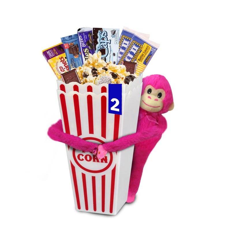 Movie Night Popcorn & Candy Gift Basket - Perfect Valentine’s Day Treat for a Cozy, Fun Evening at Home or the Theater with Loved Ones - Infinity Beyond Crafts