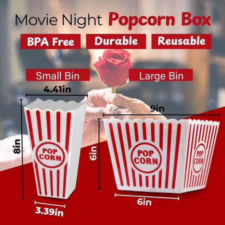 Movie Night Popcorn & Candy Gift Basket - Perfect Valentine’s Day Treat for a Cozy, Fun Evening at Home or the Theater with Loved Ones - Infinity Beyond Crafts