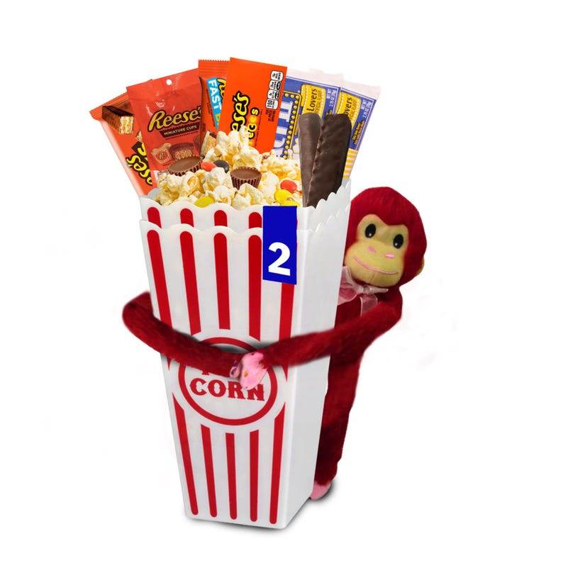 Movie Night Popcorn & Candy Gift Basket - Perfect Valentine’s Day Treat for a Cozy, Fun Evening at Home or the Theater with Loved Ones - Infinity Beyond Crafts