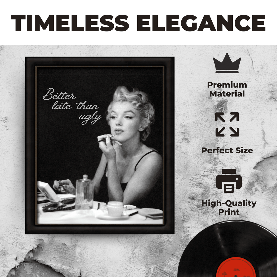 Wownic vintage glamour poster presentation highlighting premium material, balanced sizing and high-quality print