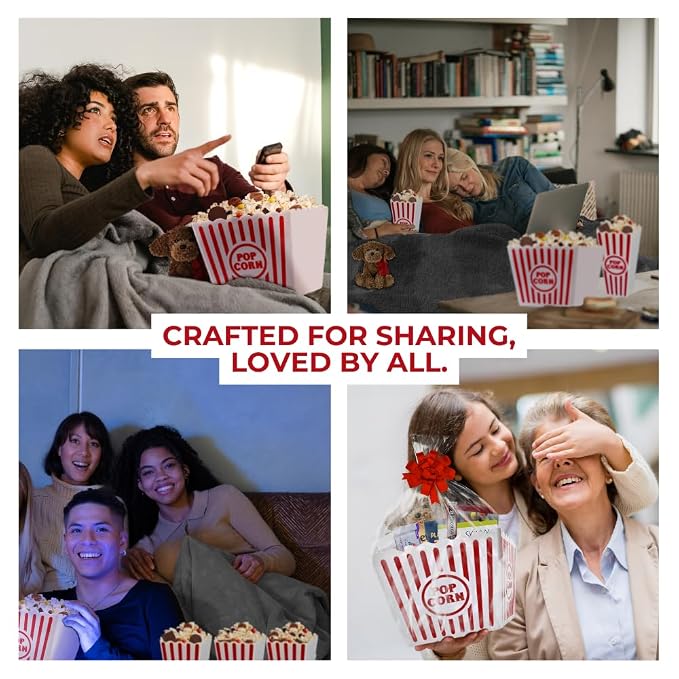 Wownic cozy movie night gift basket for couples family and friends
