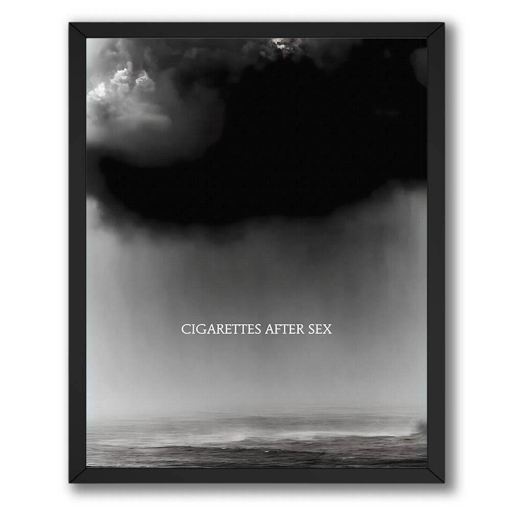 Wownic Cry music poster featuring stormy black-and-white ocean artwork and Cigarettes After Sex typography