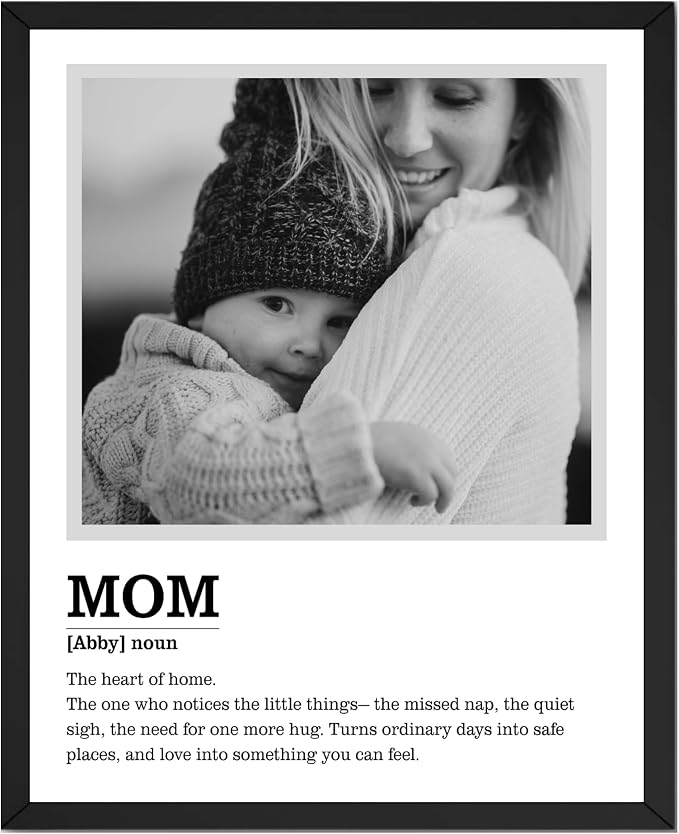 Wownic custom Mom definition photo poster with custom name and heartfelt message