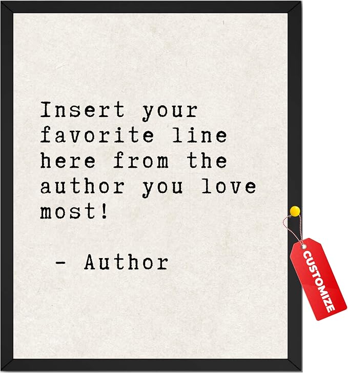 Wownic custom quote poster guide showing choose size and add your quote and author