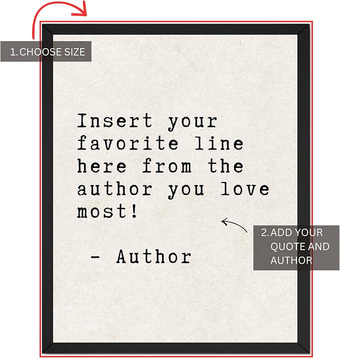 Wownic custom quote poster with vintage typewriter typography and custom author
