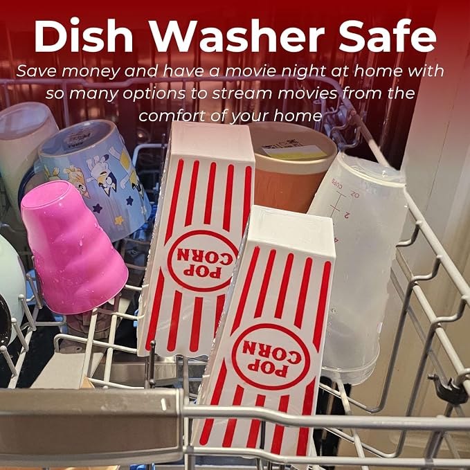 Wownic dishwasher safe reusable movie night popcorn bins