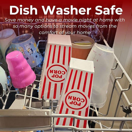 Wownic dishwasher safe reusable movie night popcorn bins