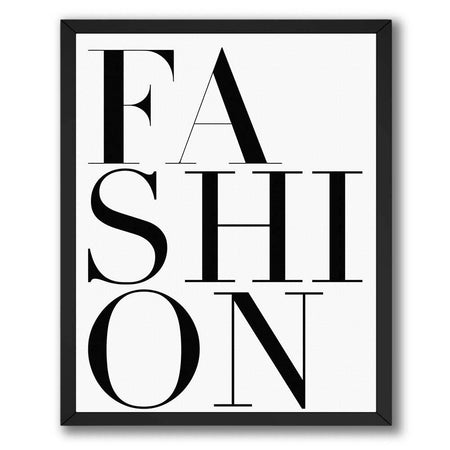 Wownic Fashion typography poster featuring oversized black serif lettering on a clean white background