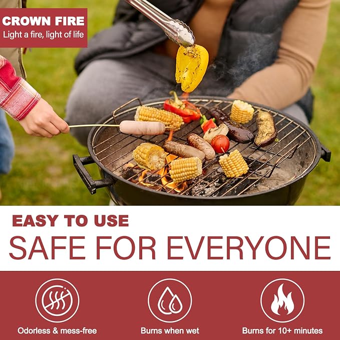 Wownic fire starter rolls described as odorless, mess-free, able to burn when wet and burn for 10 plus minutes