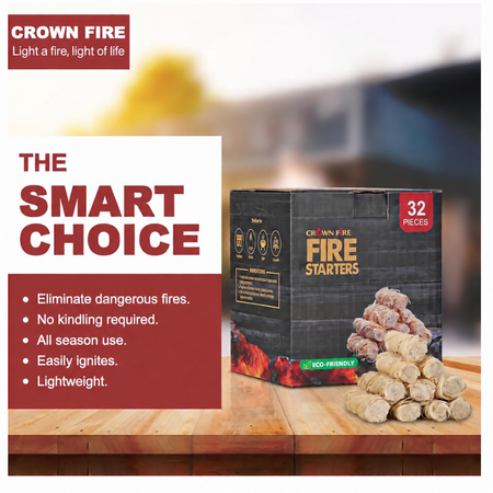 Wownic fire starter rolls designed for easy ignition, all-season use and convenient fire starting