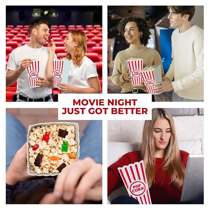 Wownic movie night popcorn gift basket for couples friends and movie lovers