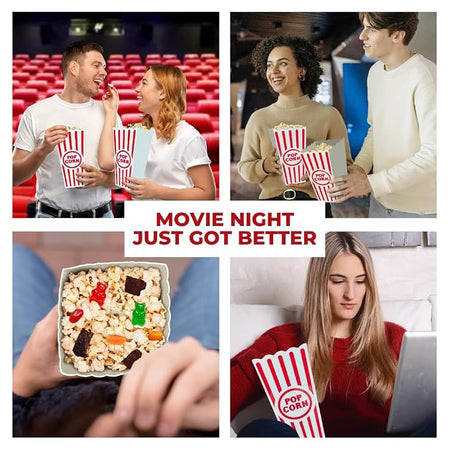 Wownic movie night popcorn gift basket for couples friends and movie lovers