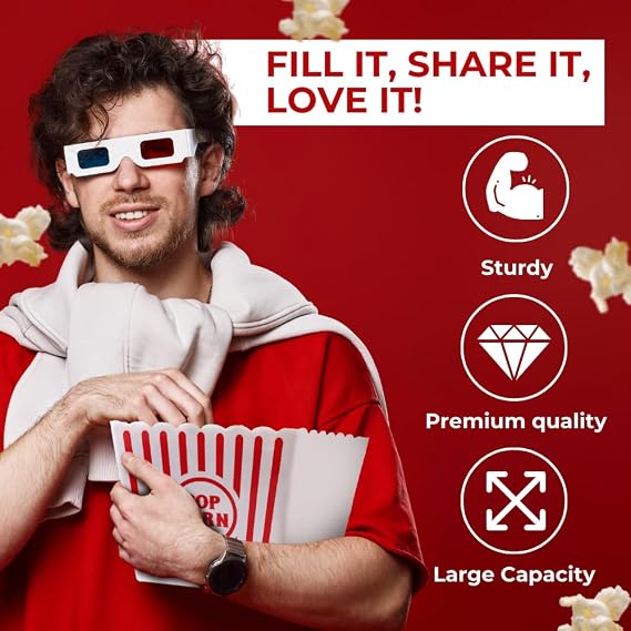 Large capacity Wownic popcorn container for movie snacks and sharing